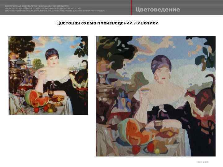 Цветовая схема произведений живописи 