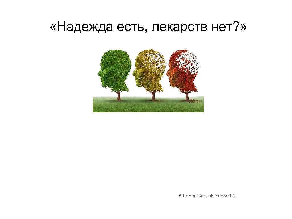  «Надежда есть, лекарств нет? » А. Леменкова, sibmedport. ru 