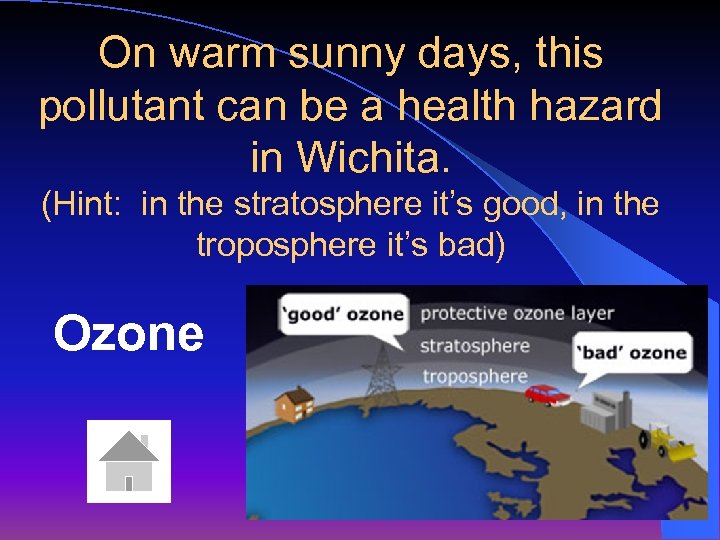 On warm sunny days, this pollutant can be a health hazard in Wichita. (Hint: