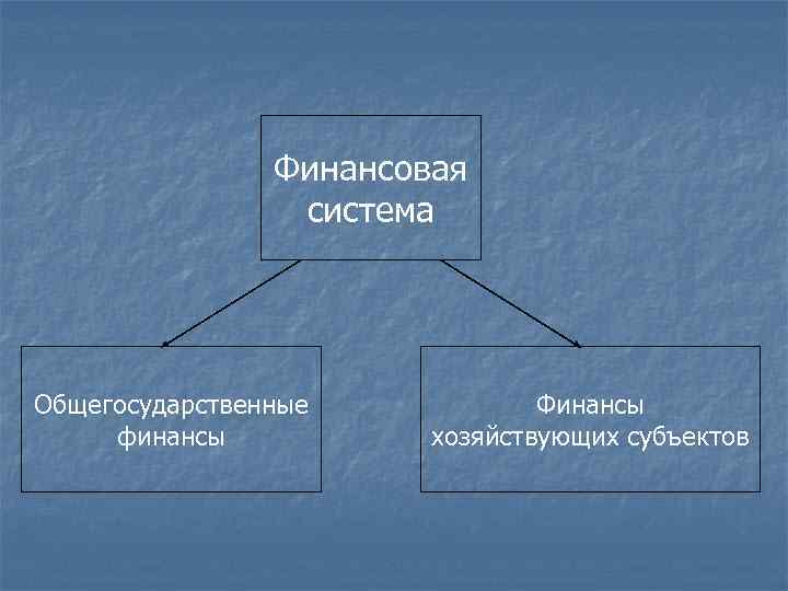 Финансовая система Общегосударственные финансы Финансы хозяйствующих субъектов 