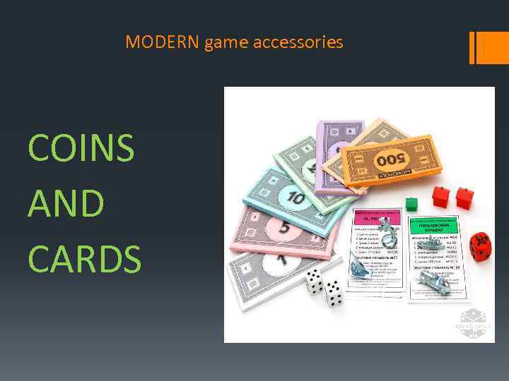 MODERN game accessories COINS AND CARDS 
