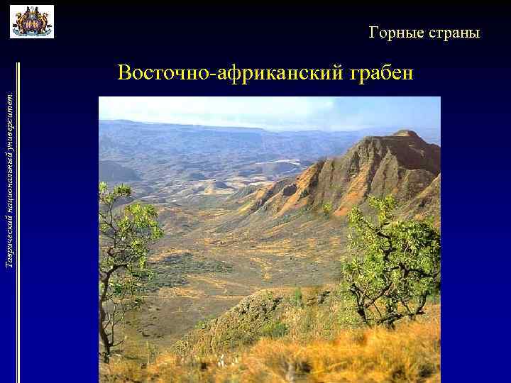 Горные страны Таврический национальный университет. Восточно-африканский грабен 