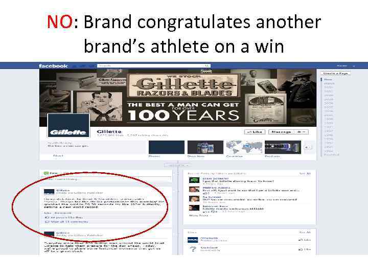 NO: Brand congratulates another brand’s athlete on a win 