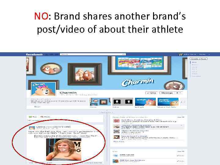 NO: Brand shares another brand’s post/video of about their athlete 