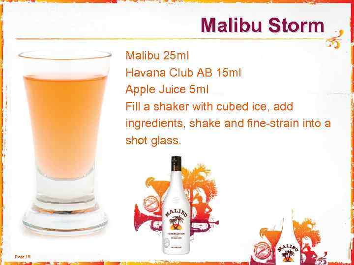 Malibu Storm Malibu 25 ml Havana Club AB 15 ml Apple Juice 5 ml