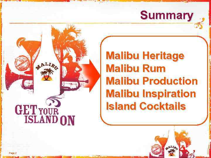  Summary Malibu Heritage Malibu Rum Malibu Production Malibu Inspiration Island Cocktails Page 2