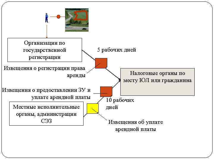Организации по государственной регистрации Извещения о регистрации права аренды Извещения о предоставлении ЗУ и