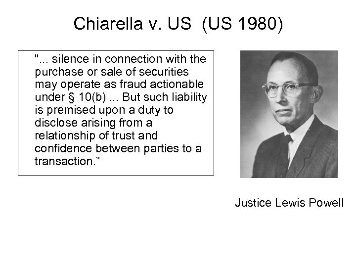 Chiarella v. US (US 1980) 