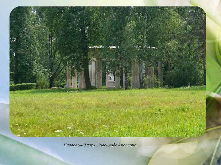 Павловский парк. Колоннада Аполлона 