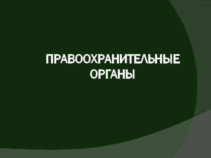 ПРАВООХРАНИТЕЛЬНЫЕ ОРГАНЫ 