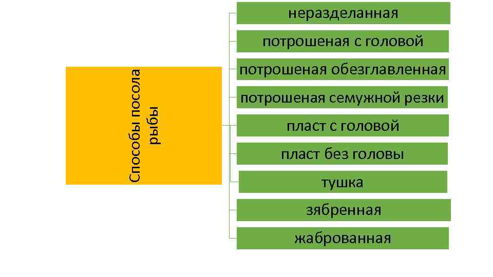 неразделанная Способы посола рыбы потрошеная с головой потрошеная обезглавленная потрошеная семужной резки пласт с