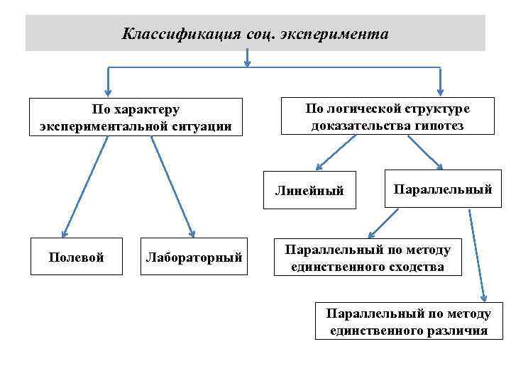 Виды экспериментальных схем