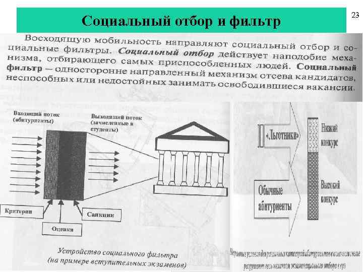 Социальный отбор и фильтр 23 