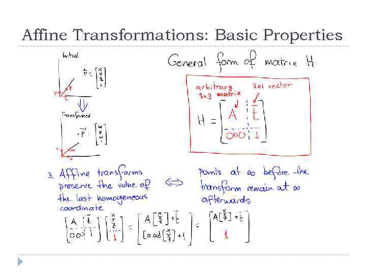 Affine Transformations: Basic Properties 