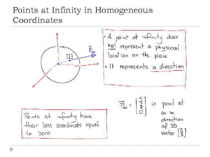 Points at Infinity in Homogeneous Coordinates 