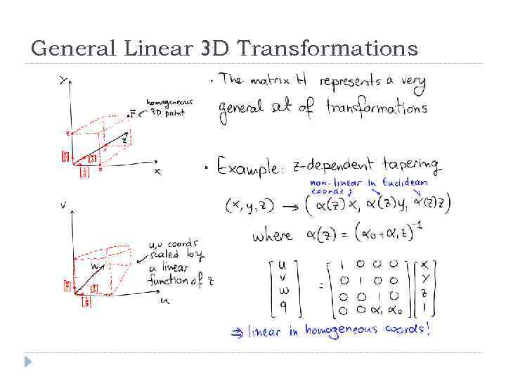 General Linear 3 D Transformations 