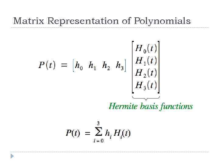 Matrix Representation of Polynomials 