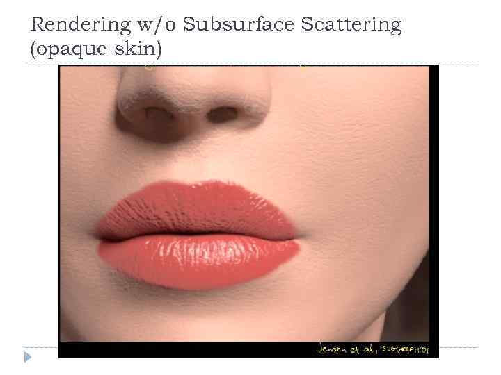 Rendering w/o Subsurface Scattering (opaque skin) 