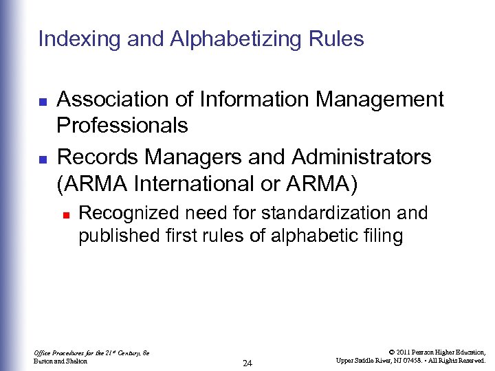 Indexing and Alphabetizing Rules n n Association of Information Management Professionals Records Managers and