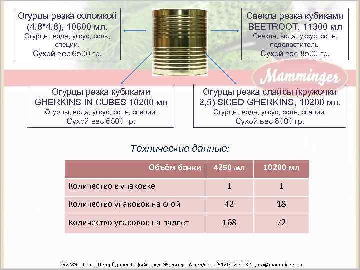 Огурцы резка соломкой (4, 8*4, 8), 10600 мл. Свекла резка кубиками BEETROOT, 11300 мл
