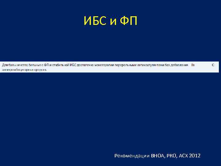 ИБС и ФП Рекомендации ВНОА, РКО, АСХ 2012 