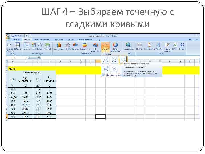 ШАГ 4 – Выбираем точечную с гладкими кривыми 