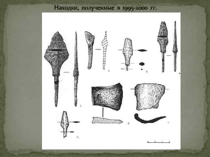 Находки, полученные в 1995 -2000 гг. 