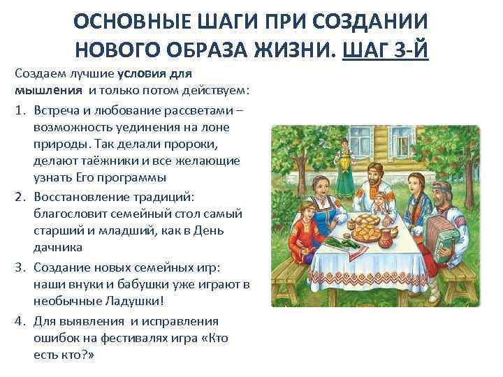 ОСНОВНЫЕ ШАГИ ПРИ СОЗДАНИИ НОВОГО ОБРАЗА ЖИЗНИ. ШАГ 3 -Й Создаем лучшие условия для