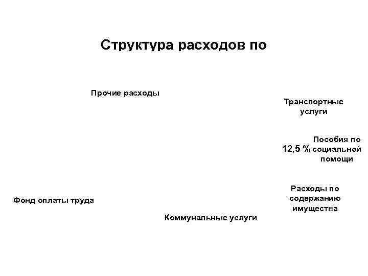 Структура расходов по экономическому содержанию Прочие расходы Транспортные услуги Пособия по 12, 5 %