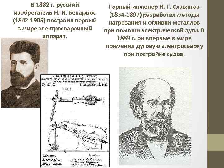 В 1882 г. русский изобретатель Н. Н. Бенардос (1842 -1905) построил первый в мире