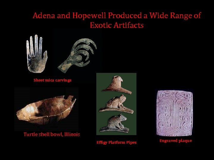 Adena and Hopewell Produced a Wide Range of Exotic Artifacts Sheet mica carvings Turtle