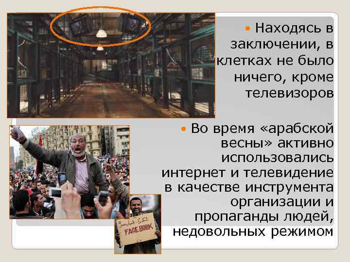 Находясь в заключении, в клетках не было ничего, кроме телевизоров Во время «арабской весны»