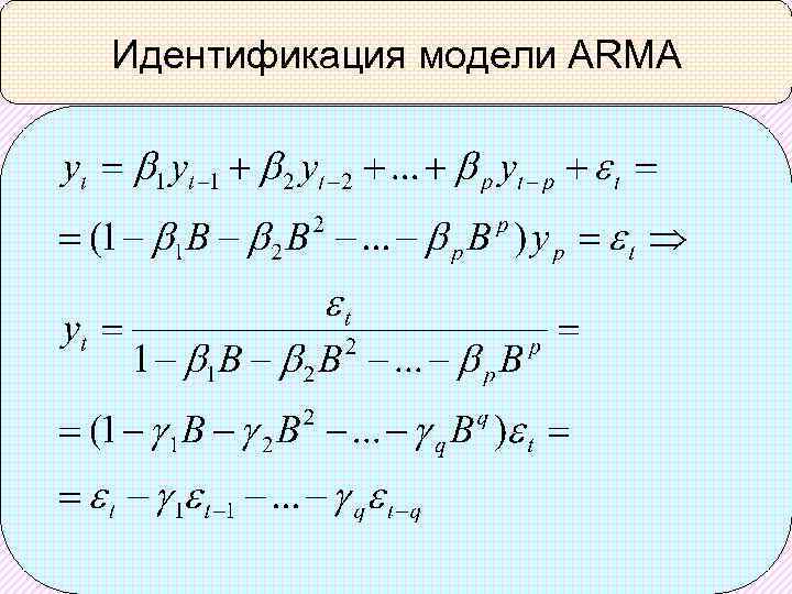 Идентификация модели ARMA 