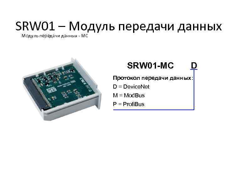 SRW 01 – Модуль передачи данных - MC SRW 01 -MC D Протокол передачи