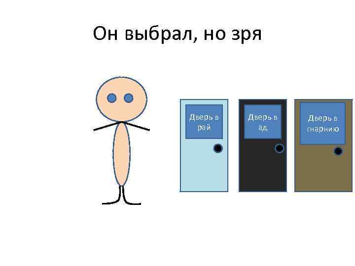 Он выбрал, но зря Дверь в рай Дверь в ад Дверь в гнарнию 