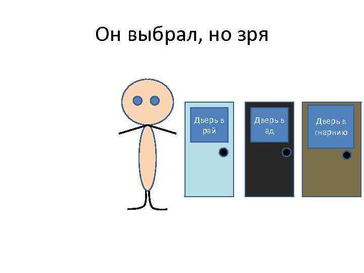 Он выбрал, но зря Дверь в рай Дверь в ад Дверь в гнарнию 