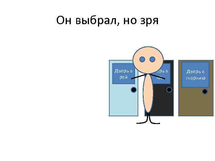 Он выбрал, но зря Дверь в рай Дверь в ад Дверь в гнарнию 
