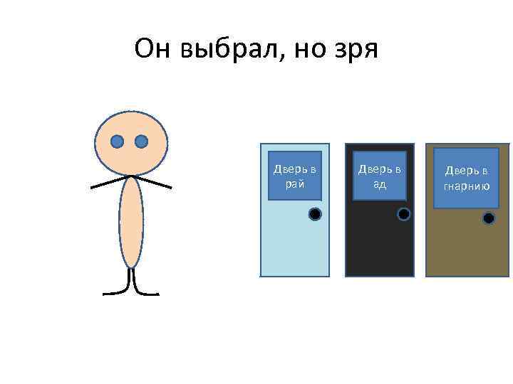 Он выбрал, но зря Дверь в рай Дверь в ад Дверь в гнарнию 