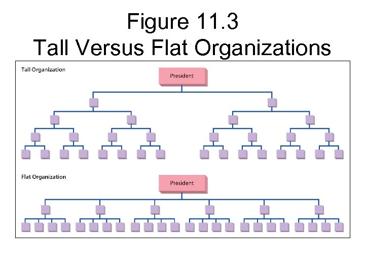 Figure 11. 3 Tall Versus Flat Organizations 