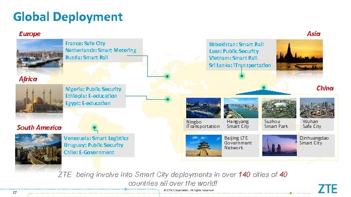 Global Deployment Asia Europe France: Safe City Netherlands: Smart Metering Russia: Smart Rail Uzbekistan: