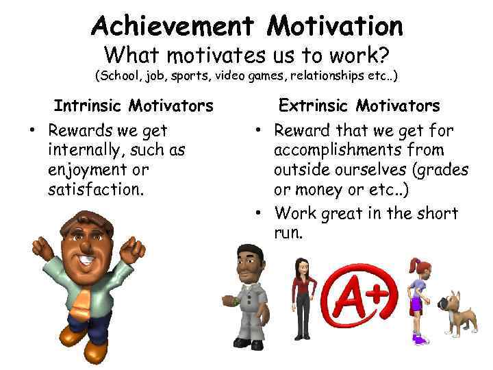 Achievement Motivation What motivates us to work? (School, job, sports, video games, relationships etc.