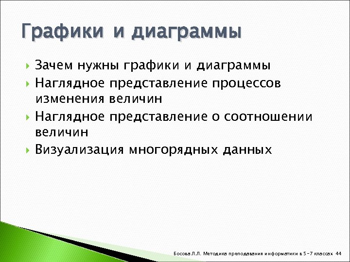 Графики и диаграммы Зачем нужны графики и диаграммы Наглядное представление процессов изменения величин Наглядное