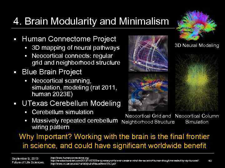 4. Brain Modularity and Minimalism § Human Connectome Project 3 D mapping of neural