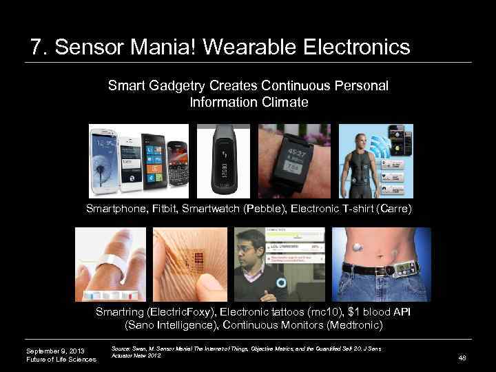 7. Sensor Mania! Wearable Electronics Smart Gadgetry Creates Continuous Personal Information Climate Smartphone, Fitbit,