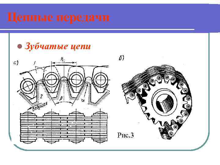 Цепные передачи l Зубчатые цепи Рис. 3 