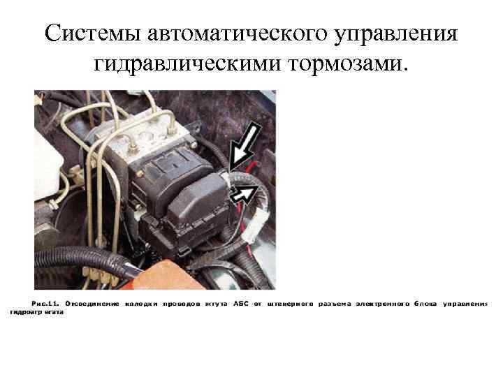 Системы автоматического управления гидравлическими тормозами. 