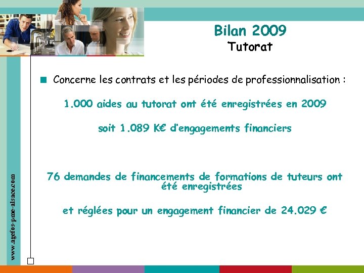 Bilan 2009 Tutorat ■ Concerne les contrats et les périodes de professionnalisation : 1.