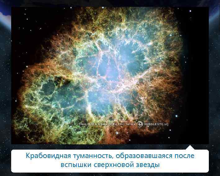 Крабовидная туманность, образовавшаяся после вспышки сверхновой звезды 