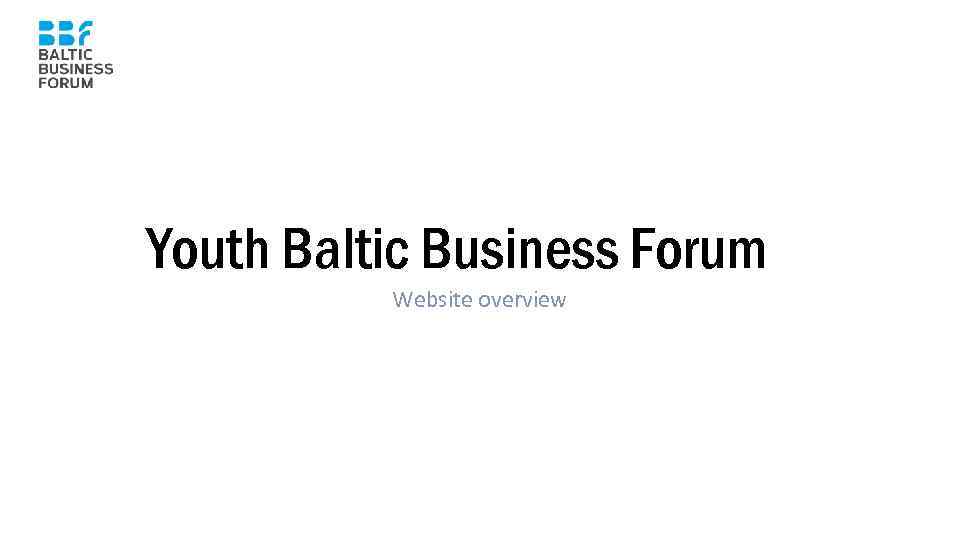 Youth Baltic Business Forum Website overview 