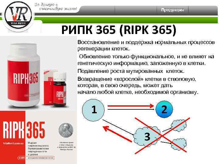 РИПК 365 (RIPK 365) Восстановление и поддержка нормальных процессов регенерации клеток. Обновление только функциональное,